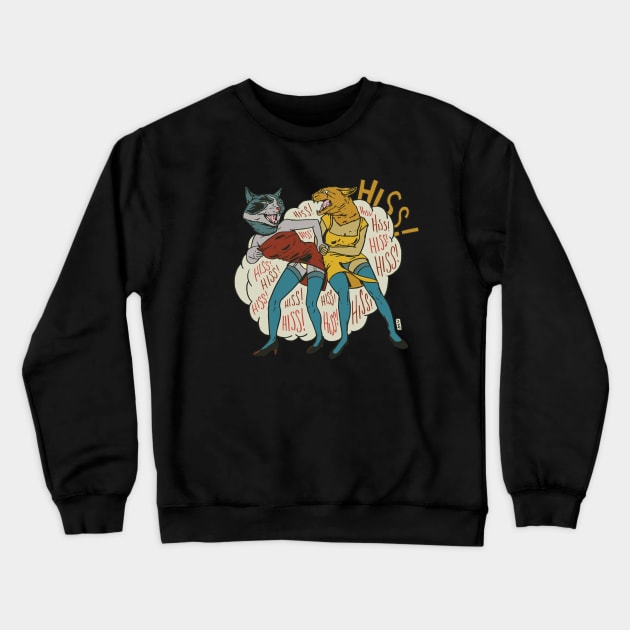 Cat Fight Crewneck Sweatshirt by Thomcat23